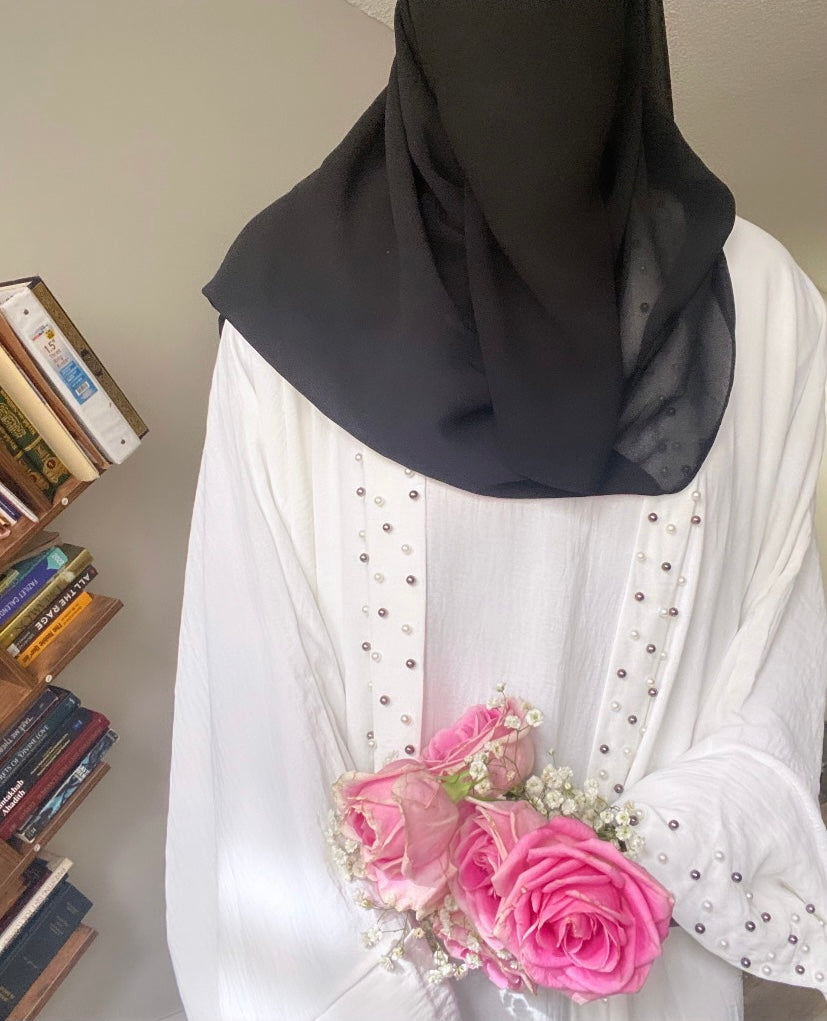 Pearl Abaya. (3 pieces set)