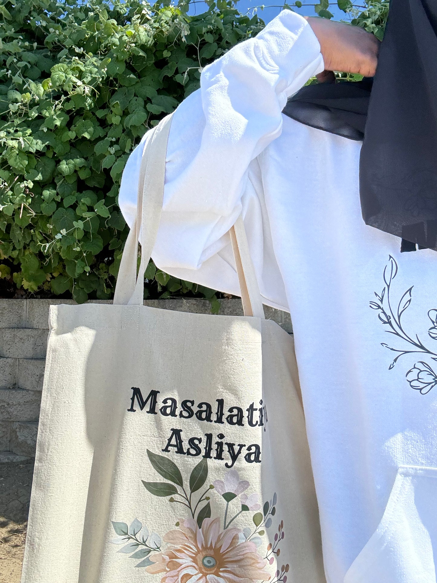 Hoodie and tote bag